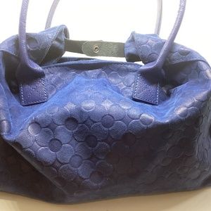 Royal blue leather purse from Italy.